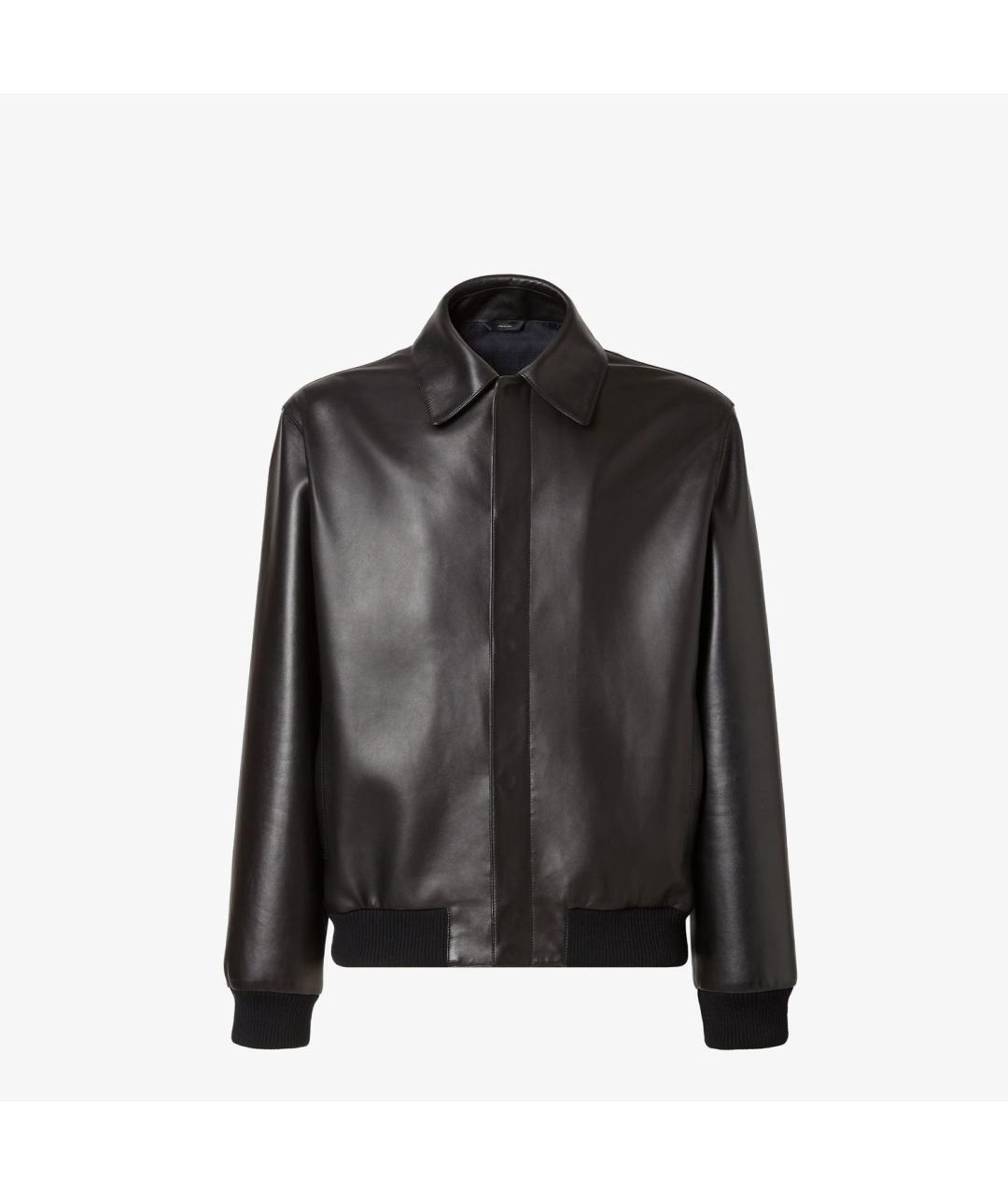 FENDI Черная кожаная куртка, фото 4