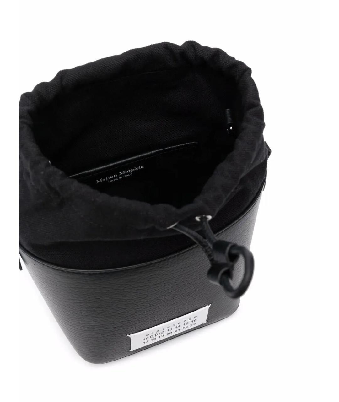 MAISON MARGIELA Черная кожаная сумка с короткими ручками, фото 2