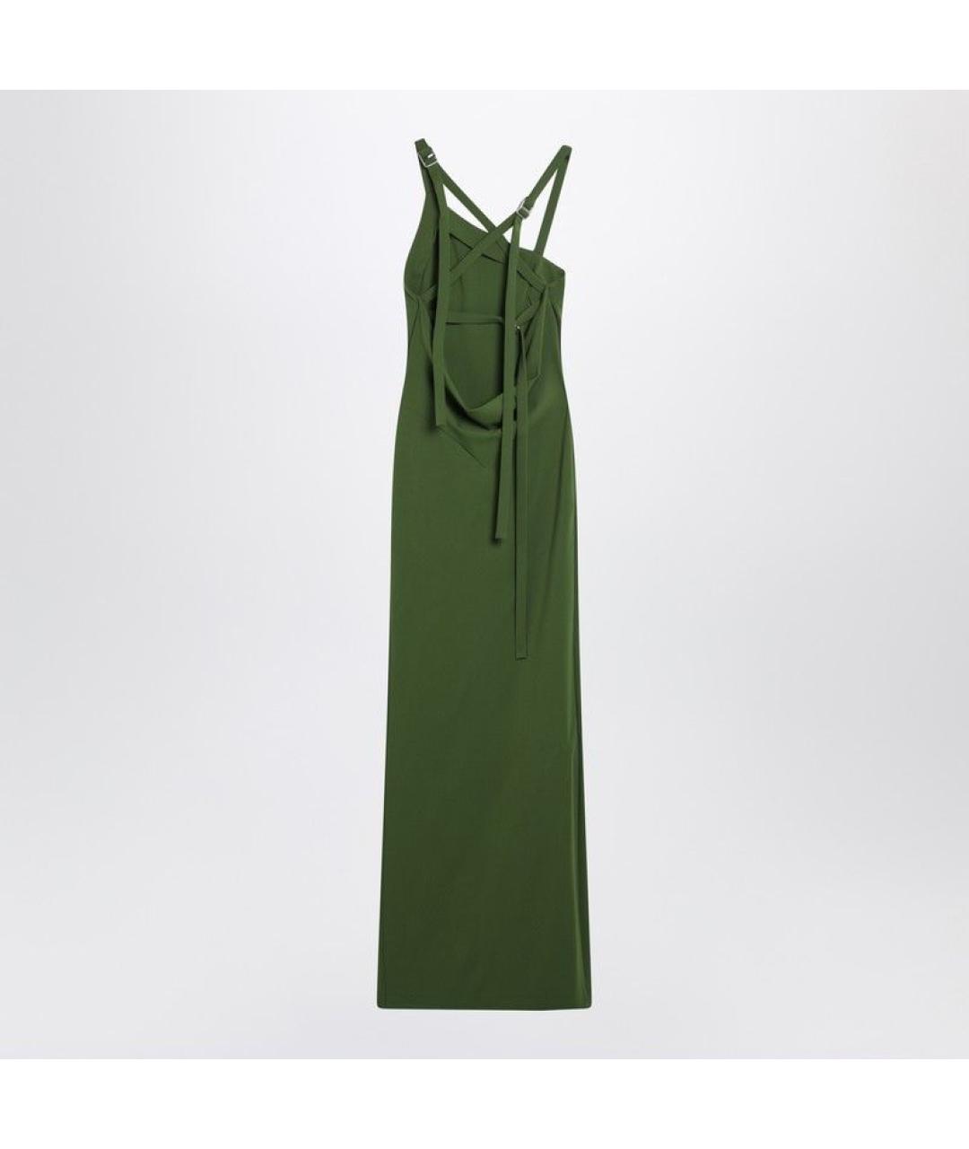 THE ATTICO Зеленые вискозное повседневное платье, фото 2