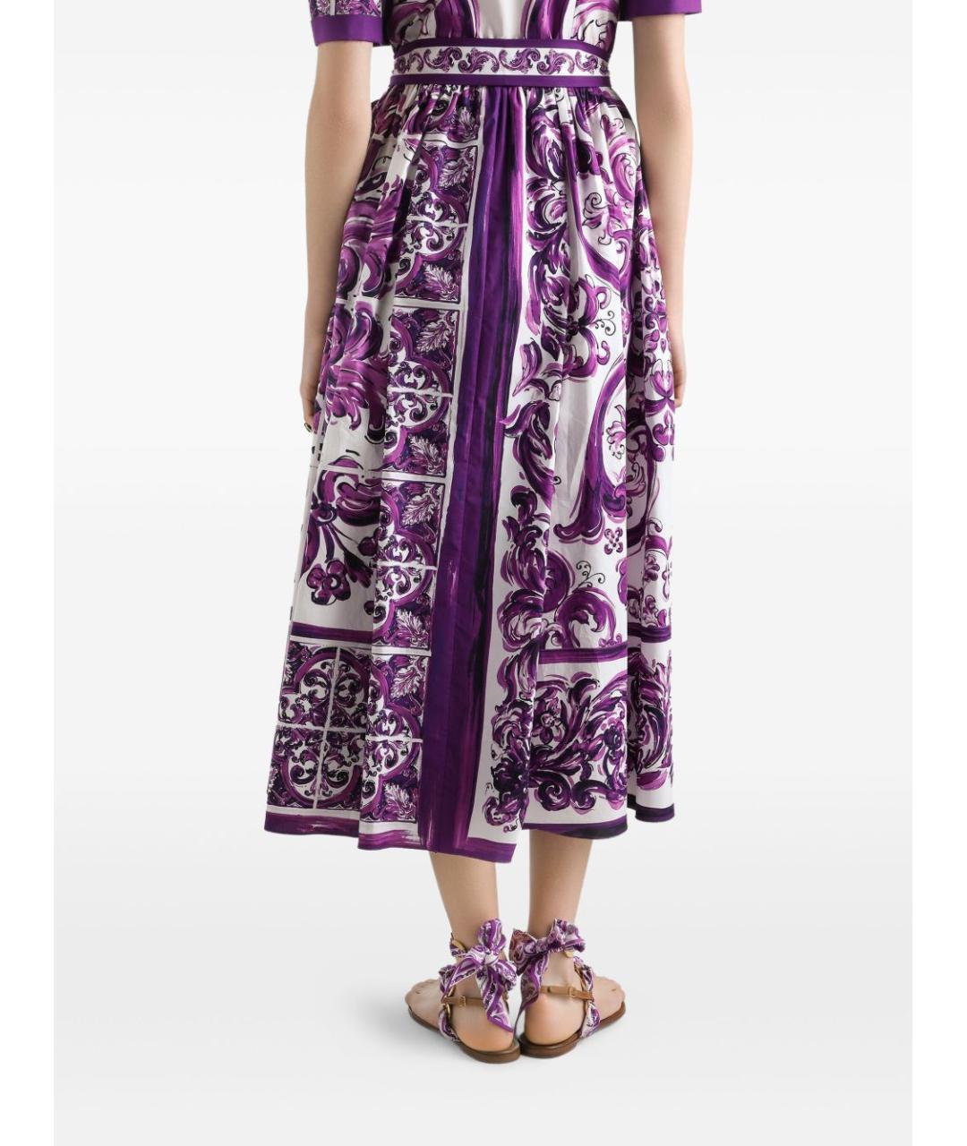 DOLCE&GABBANA Фиолетовое хлопковое повседневное платье, фото 5