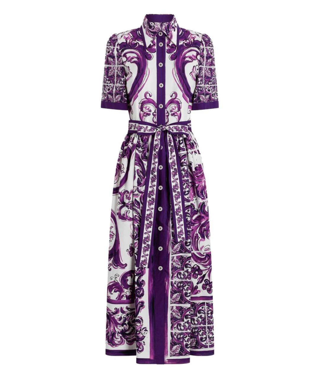 DOLCE&GABBANA Фиолетовое хлопковое повседневное платье, фото 1