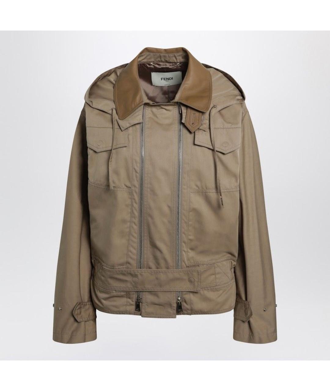 FENDI Бежевая хлопковая куртка, фото 3