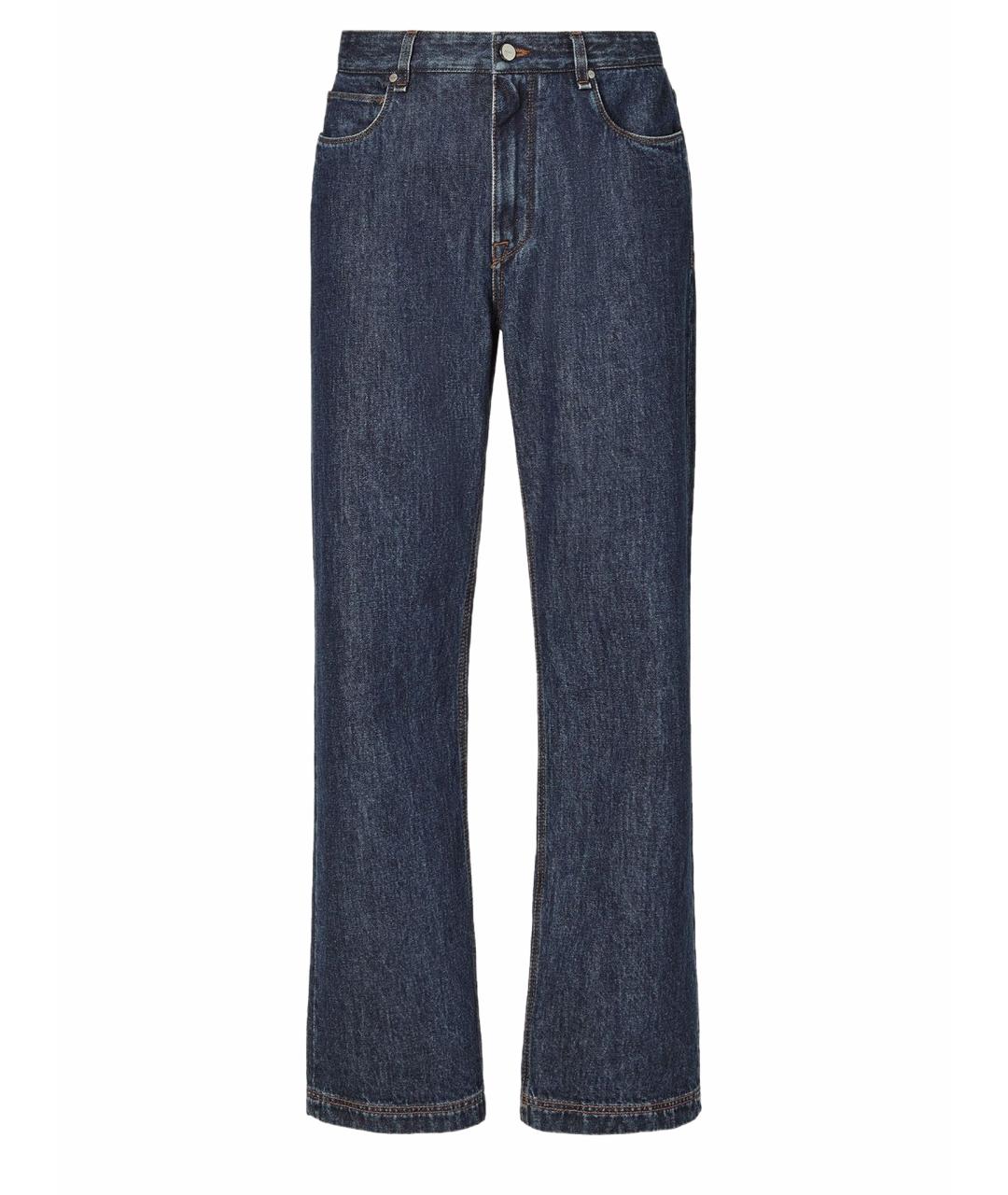 FENDI Синие хлопковые прямые джинсы, фото 1