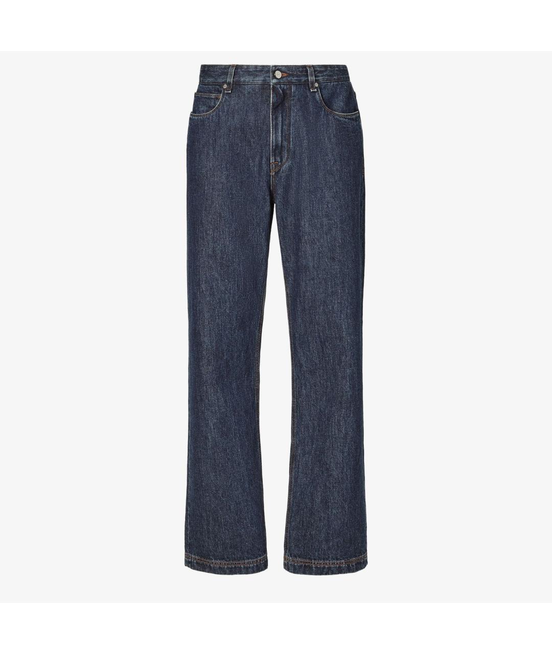 FENDI Синие хлопковые прямые джинсы, фото 4