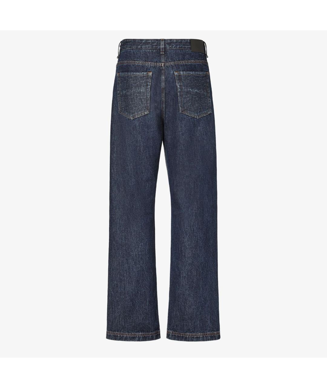 FENDI Синие хлопковые прямые джинсы, фото 2