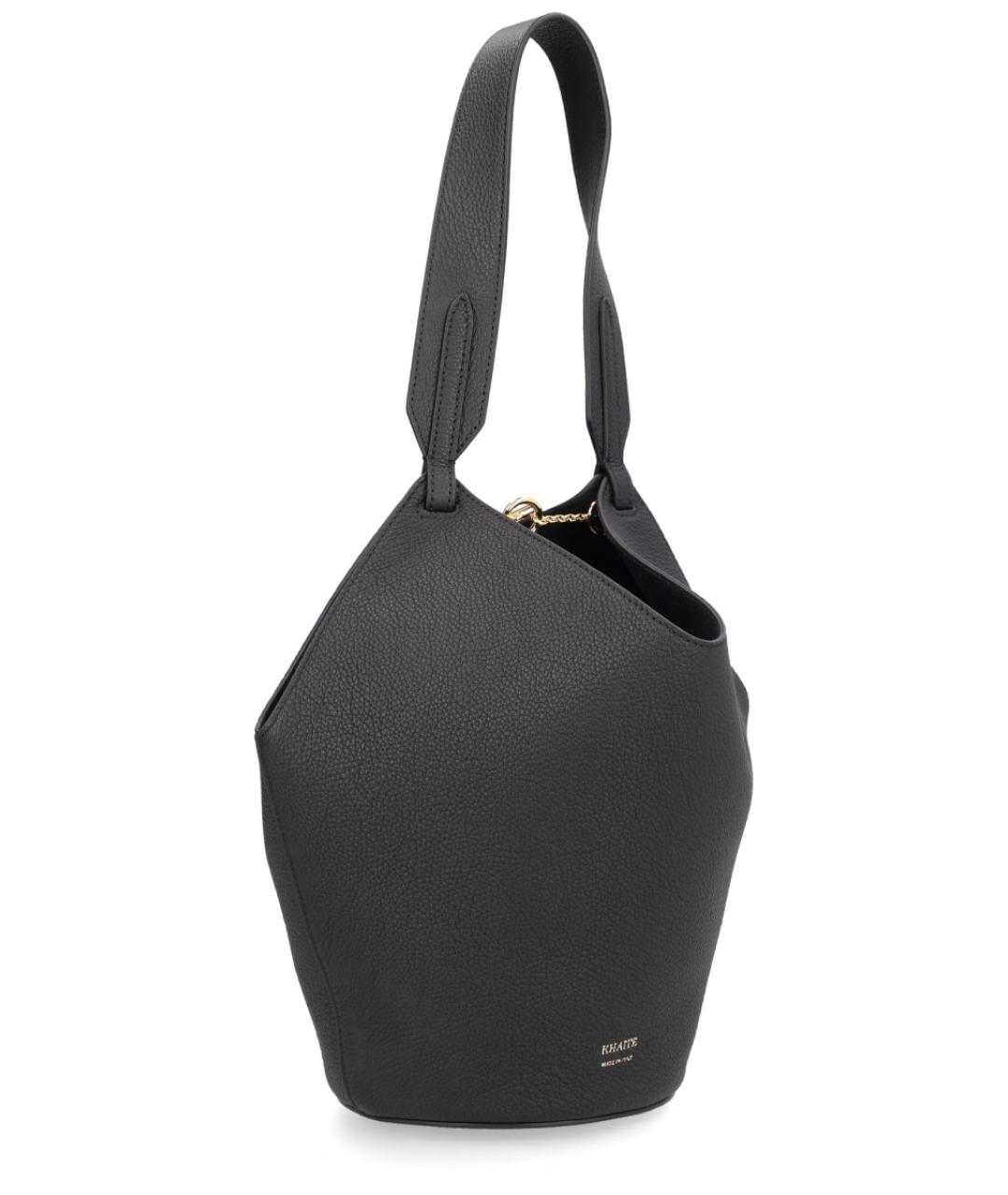 KHAITE Черная кожаная сумка через плечо, фото 3