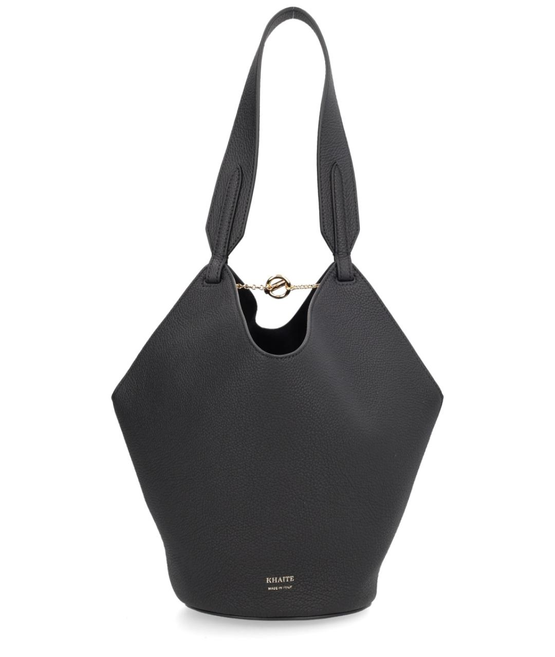 KHAITE Черная кожаная сумка через плечо, фото 1