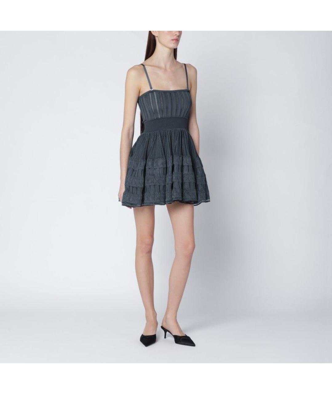 ALAIA Синее вискозное повседневное платье, фото 2