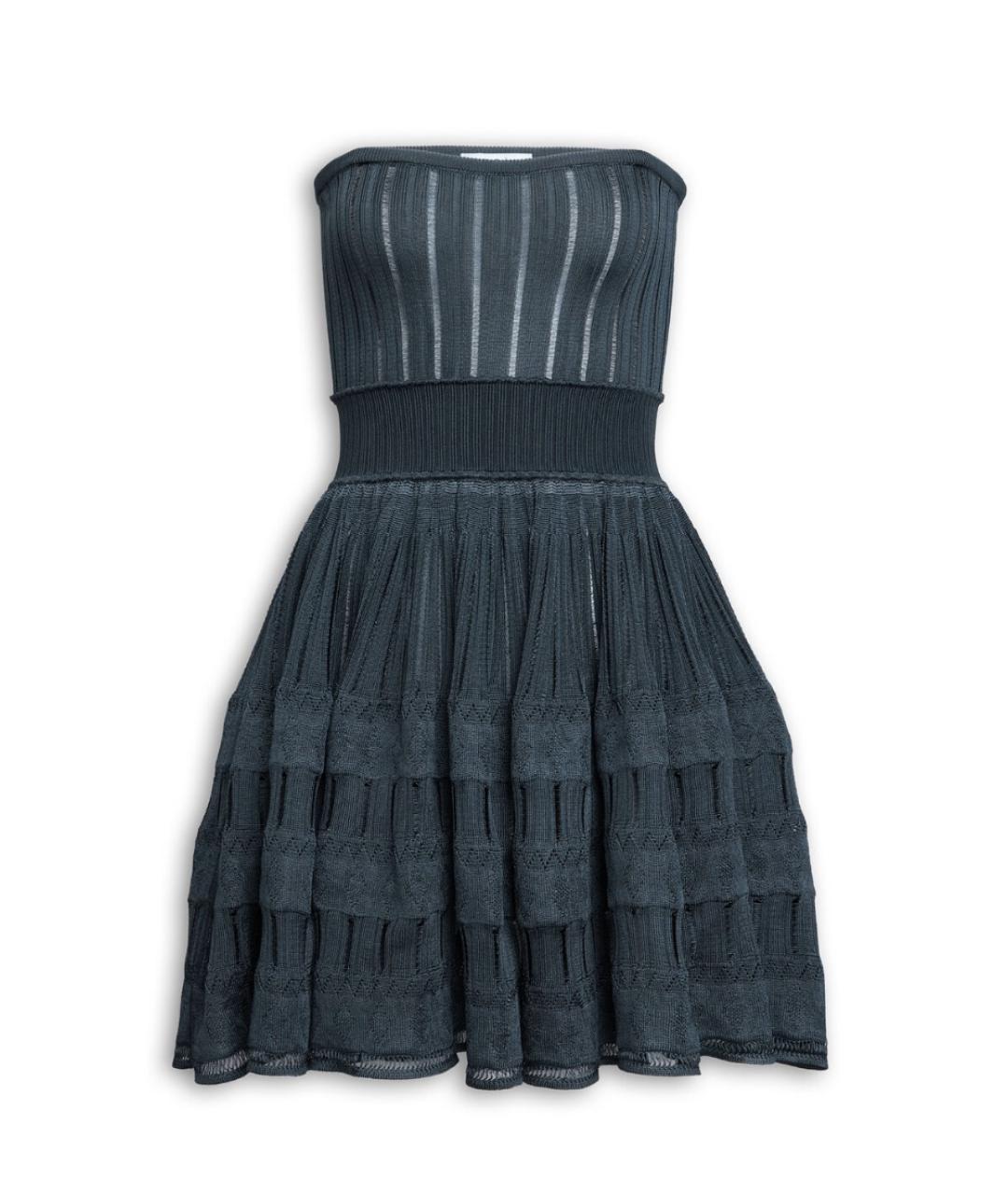 ALAIA Синее вискозное повседневное платье, фото 4