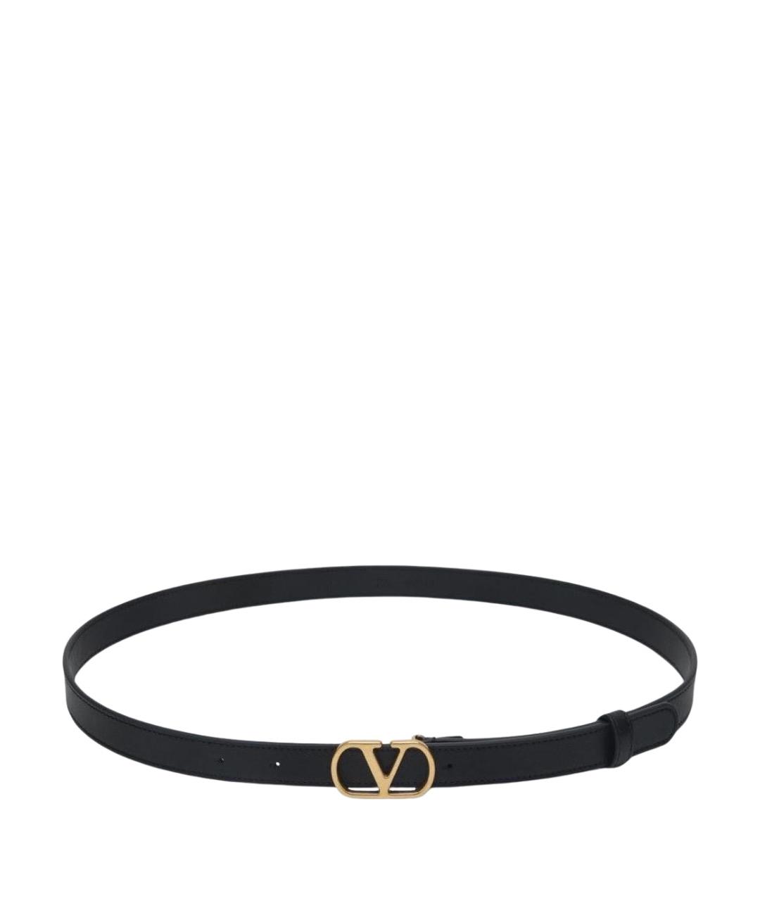 VALENTINO Черный кожаный ремень, фото 1