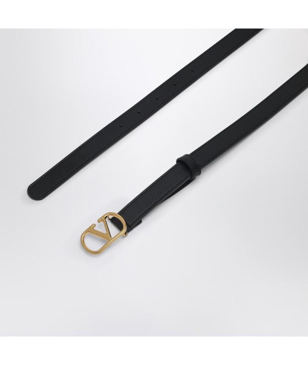 VALENTINO Черный кожаный ремень, фото 2