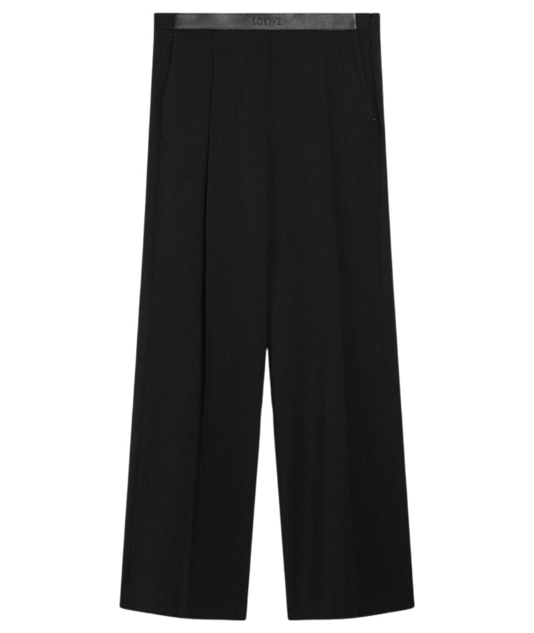 LOEWE Черные шерстяные прямые брюки, фото 1