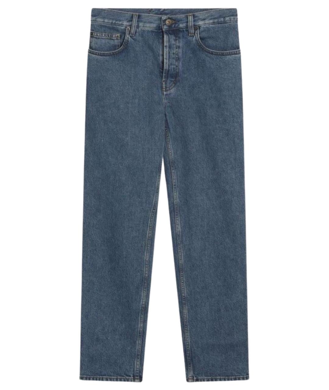 BURBERRY Синие хлопковые прямые джинсы, фото 1