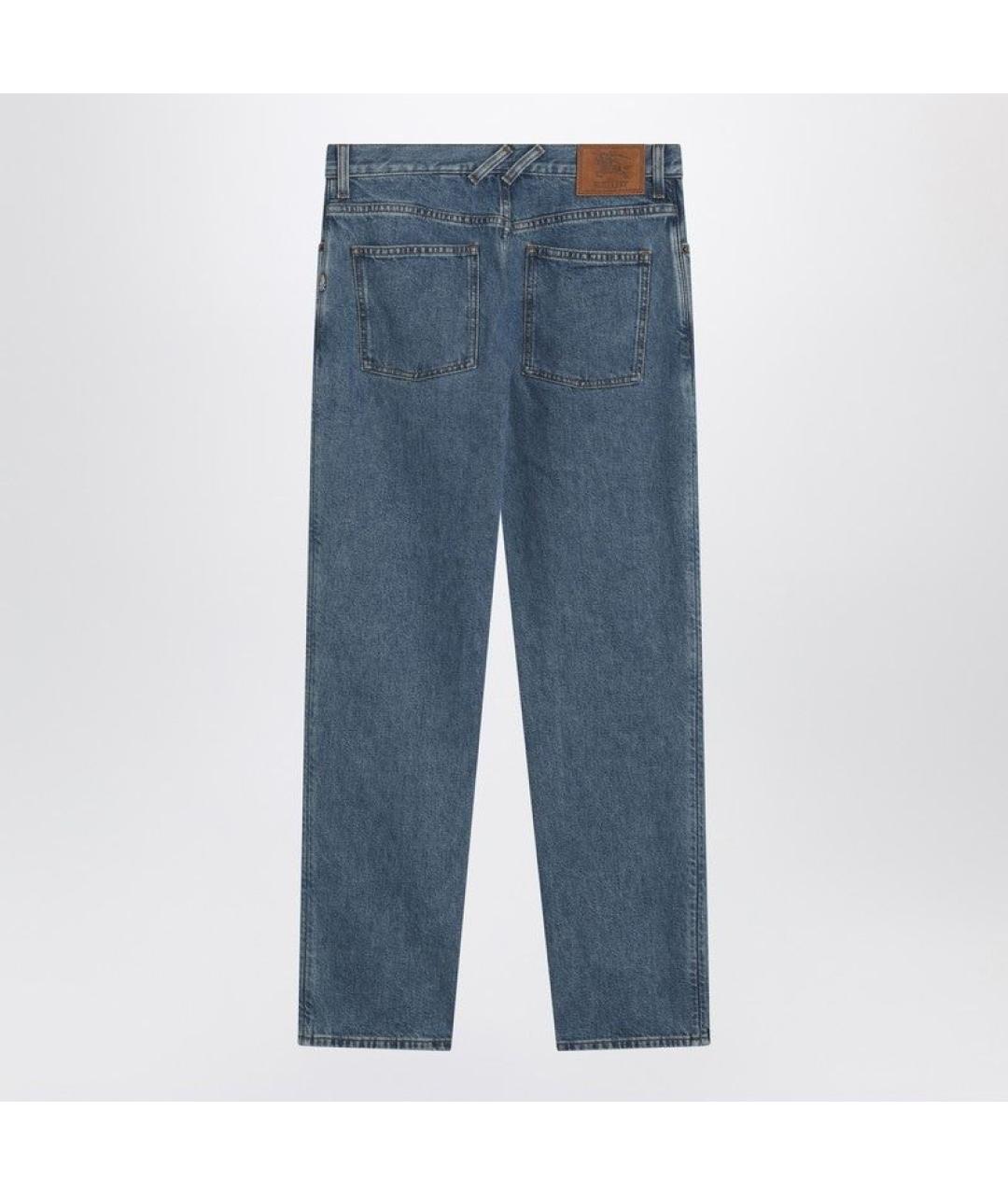BURBERRY Синие хлопковые прямые джинсы, фото 2