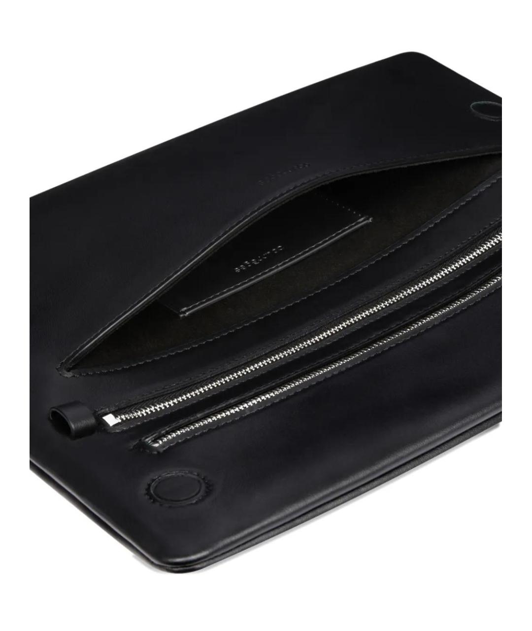 COURREGES Черная кожаная сумка с короткими ручками, фото 4