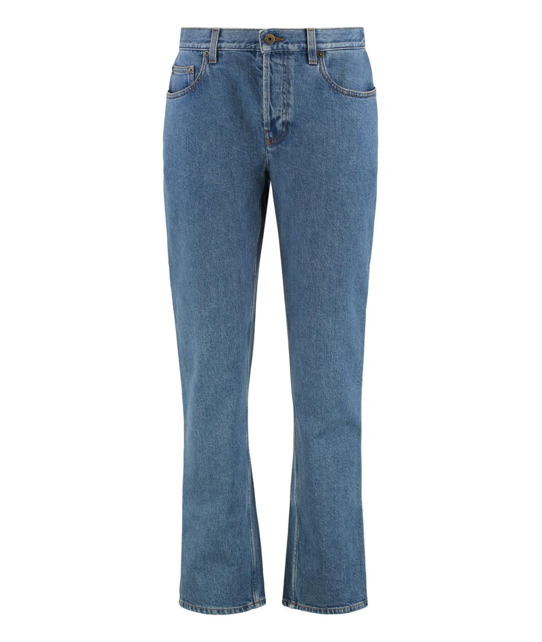 BURBERRY Синие хлопковые прямые джинсы, фото 1