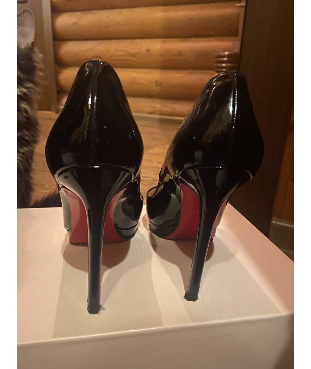 CHRISTIAN LOUBOUTIN Черные туфли из лакированной кожи, фото 4