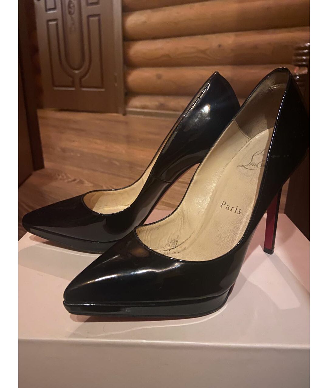 CHRISTIAN LOUBOUTIN Черные туфли из лакированной кожи, фото 3