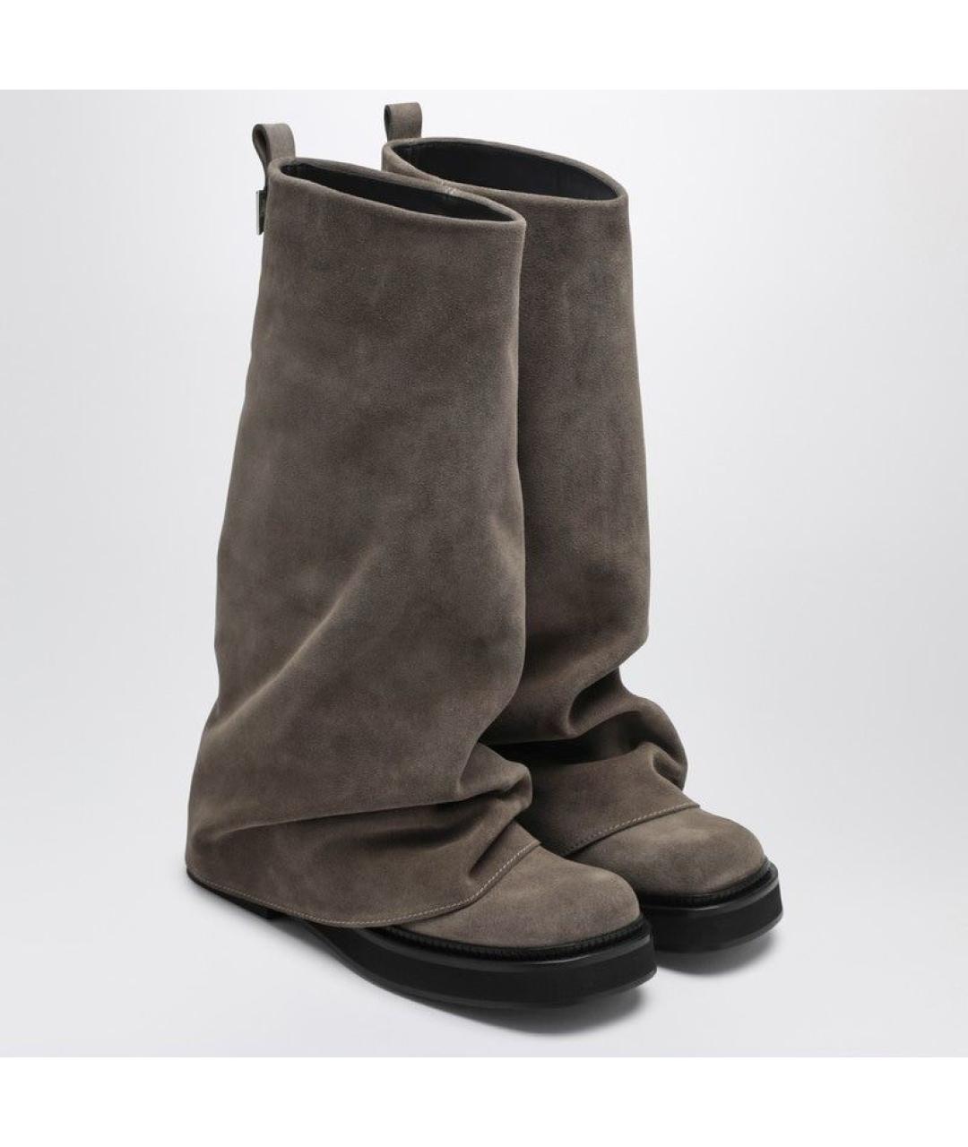 THE ATTICO Серые замшевые сапоги, фото 2
