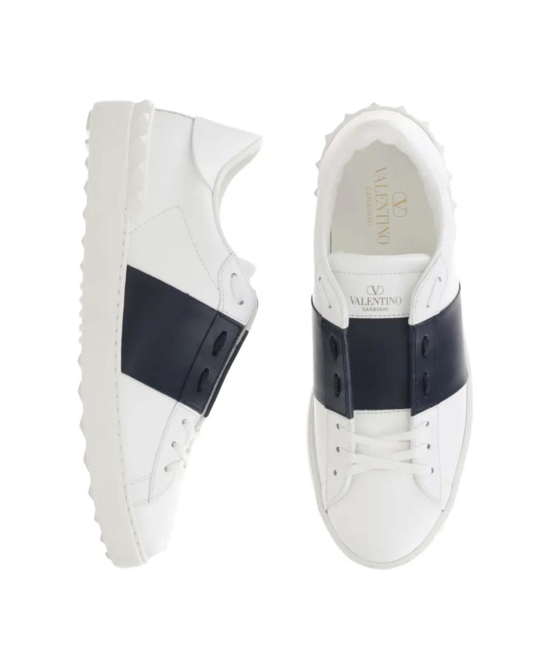 VALENTINO Белые кожаные низкие кроссовки / кеды, фото 4