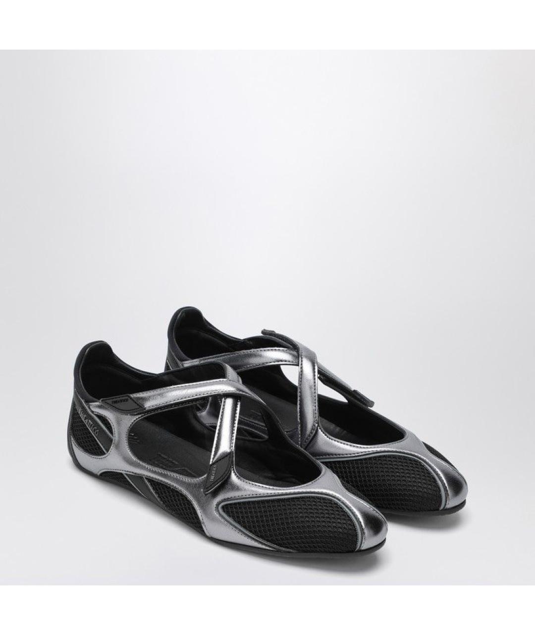 THE ATTICO Черные синтетические балетки, фото 2