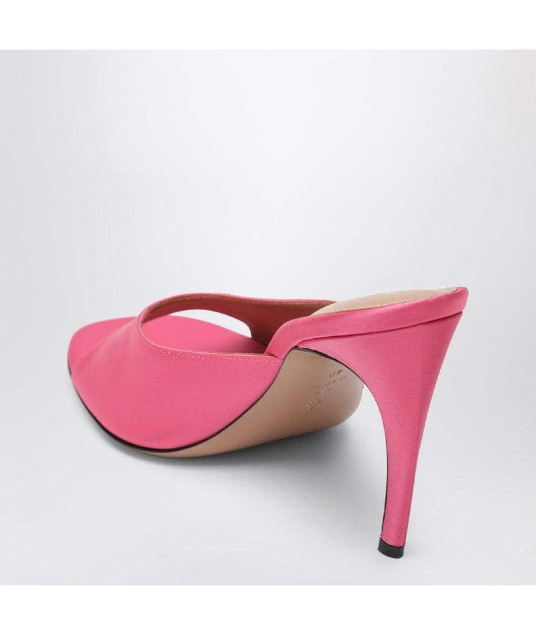 THE ATTICO Фуксия кожаные мюли, фото 3
