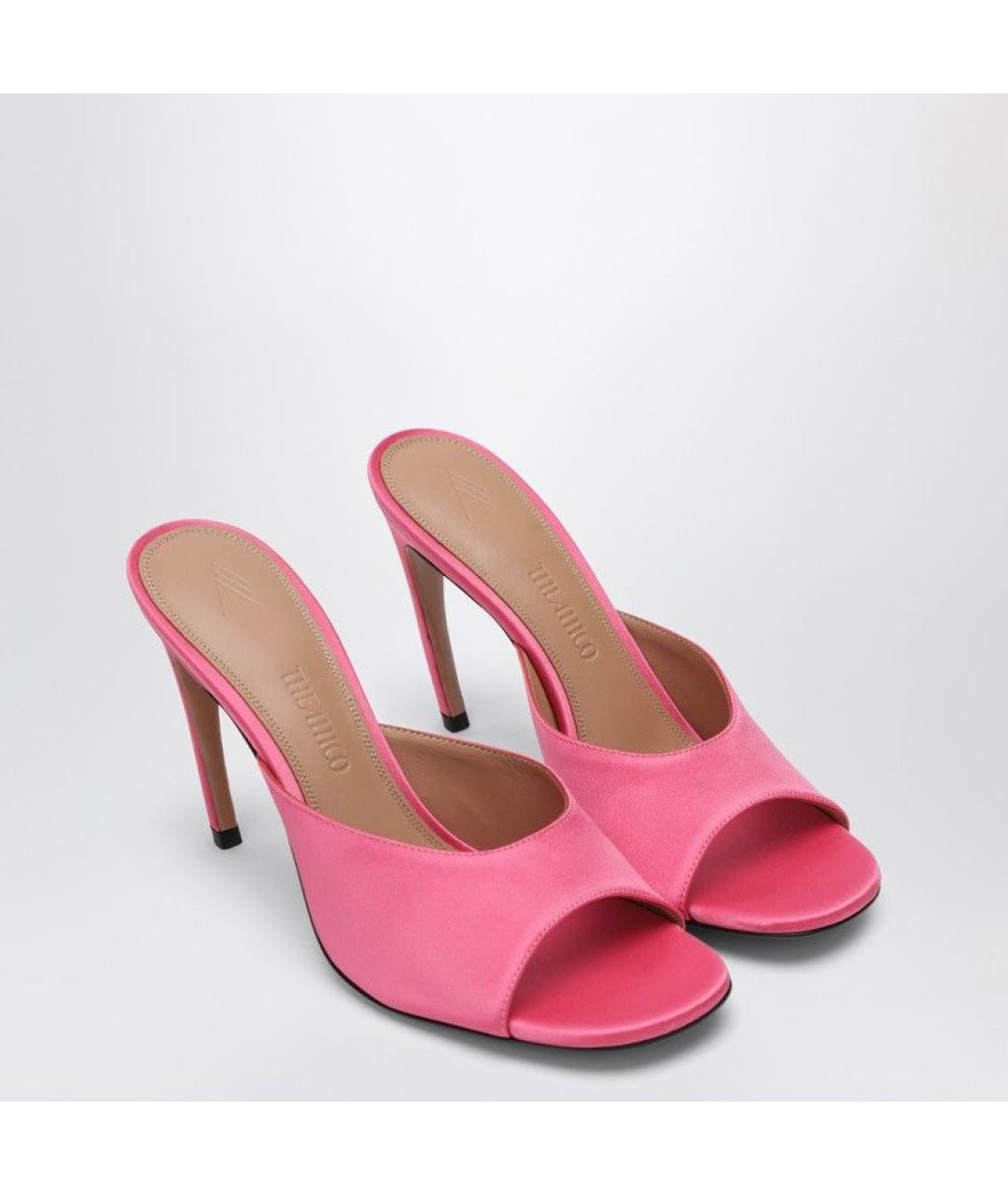 THE ATTICO Фуксия кожаные мюли, фото 2