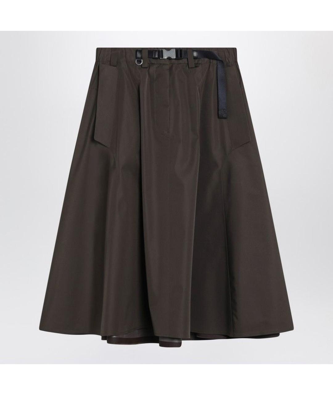 PRADA Зеленая полиэстеровая юбка миди, фото 3