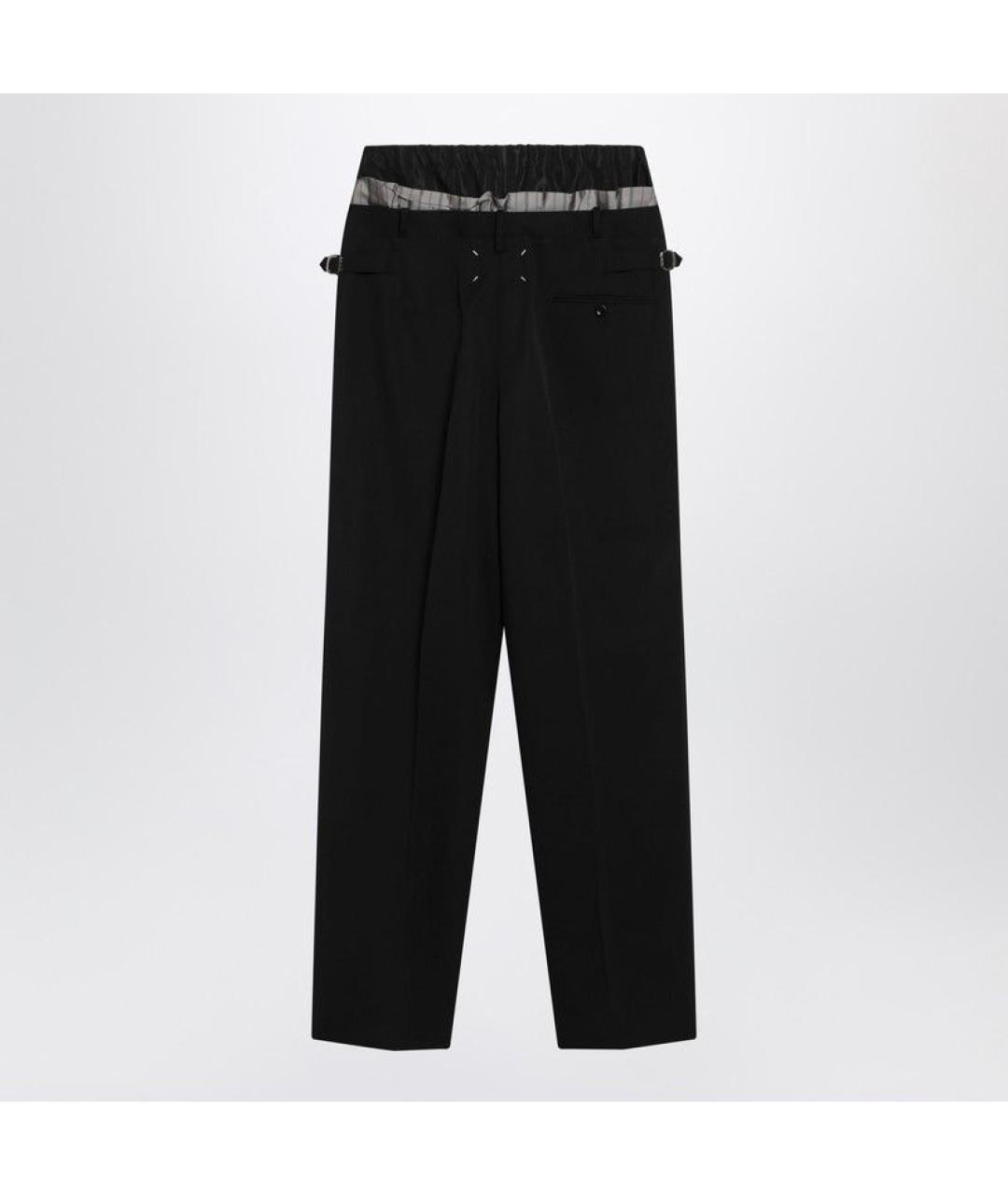 MAISON MARGIELA Черные хлопковые повседневные брюки, фото 2