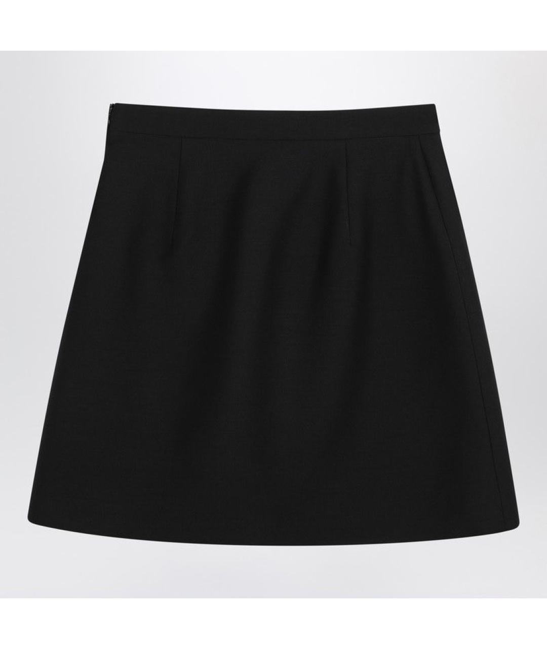VALENTINO Черная шерстяная юбка мини, фото 2