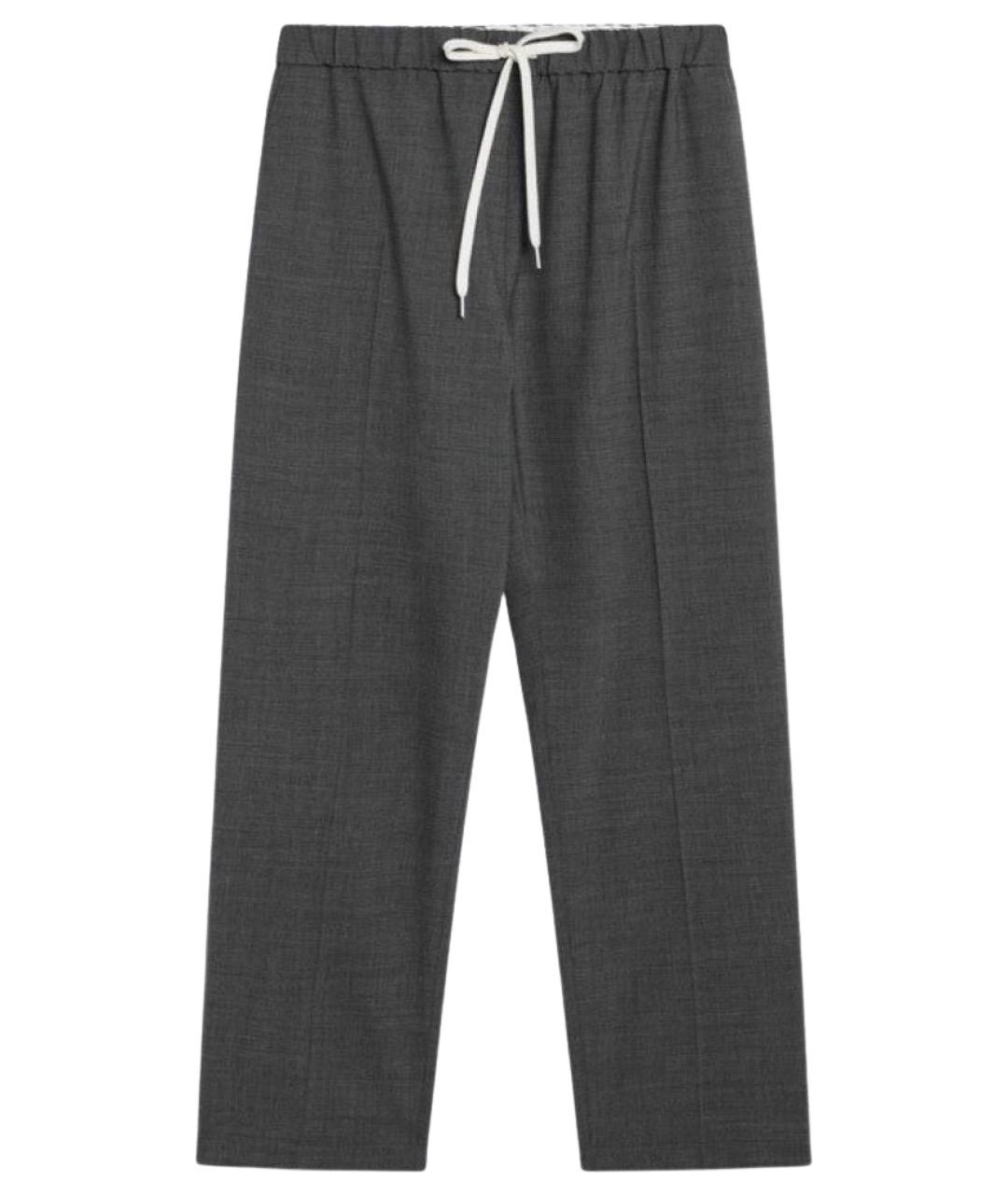 MM6 MAISON MARGIELA Серые шерстяные повседневные брюки, фото 1