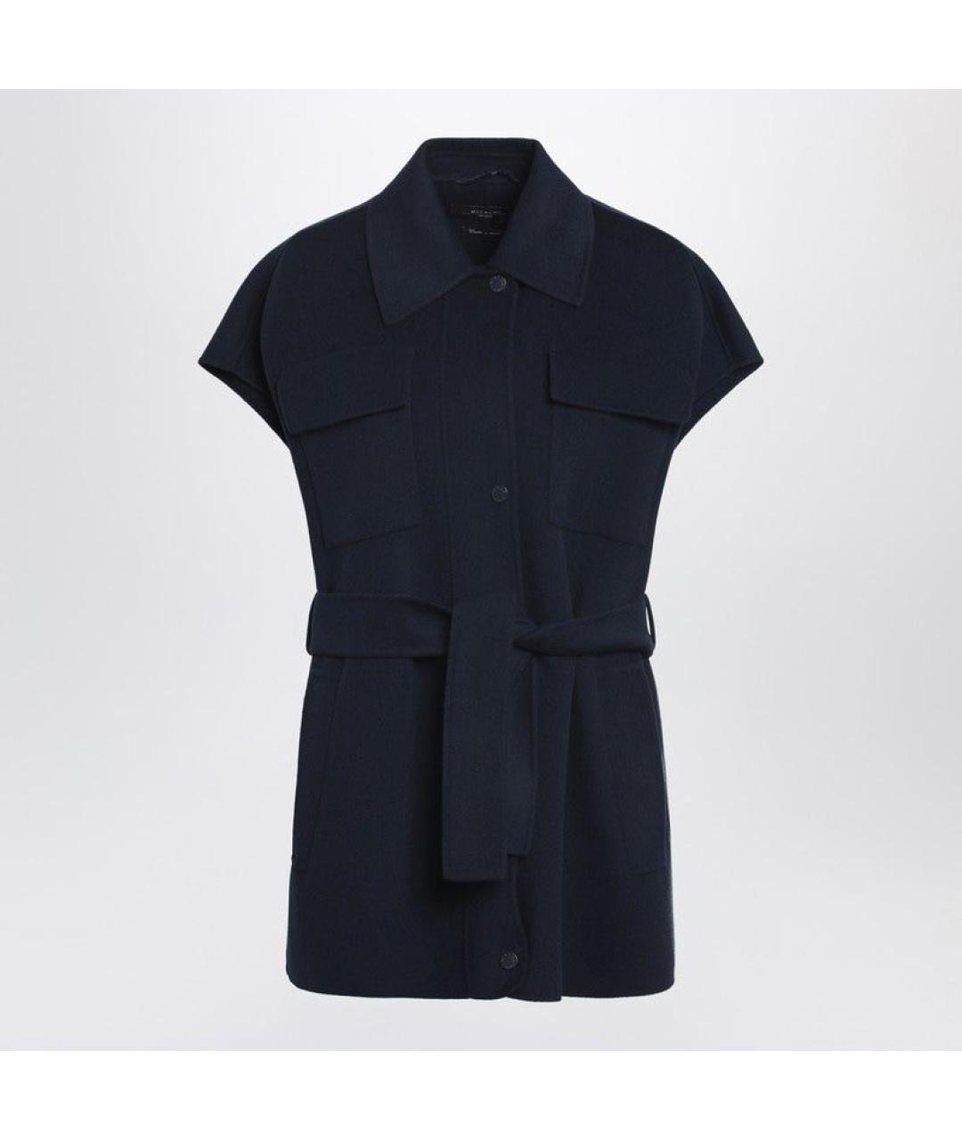 WEEKEND MAX MARA Синий шерстяной жилет, фото 3