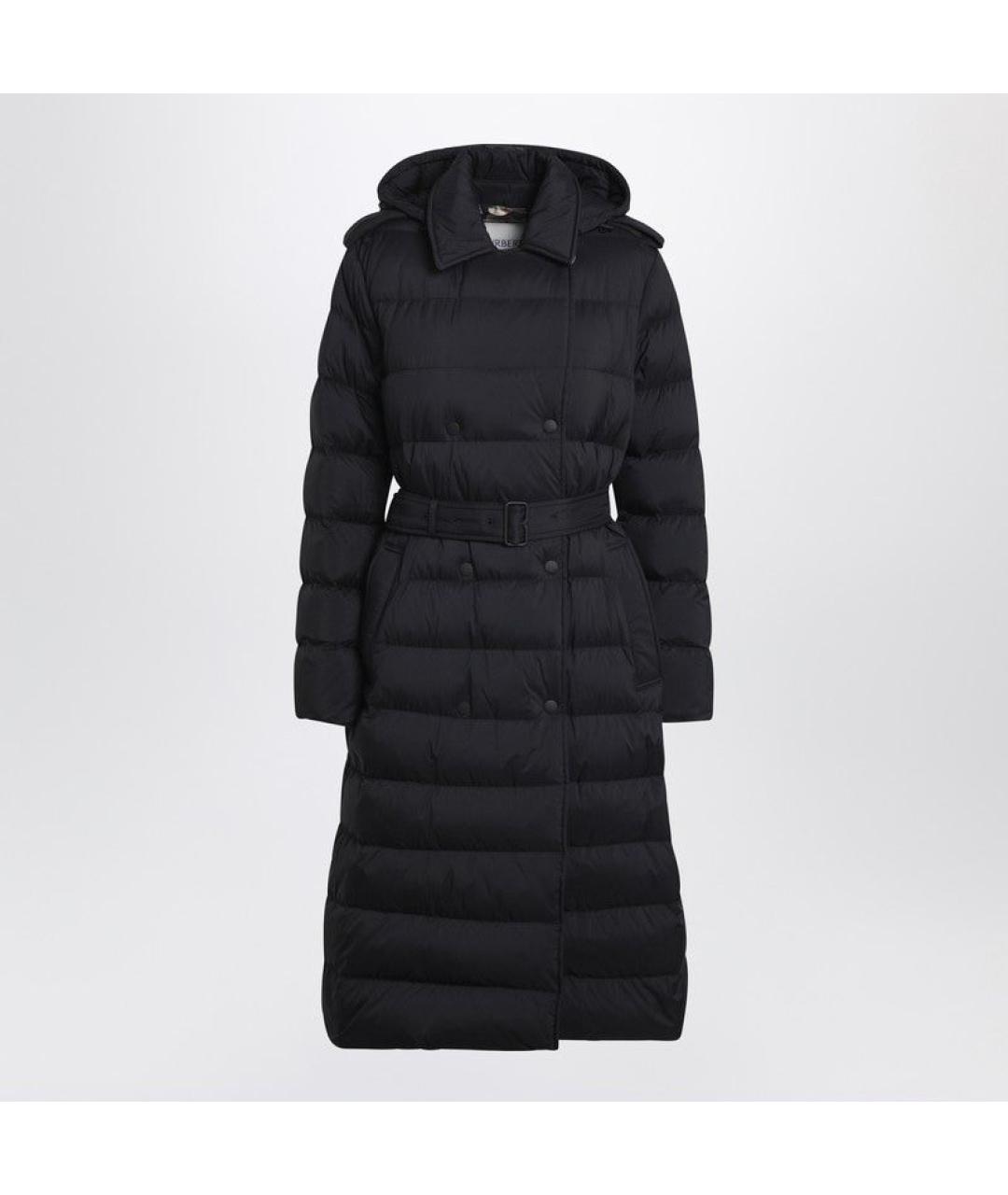 BURBERRY Черное полиэстеровое пальто, фото 3