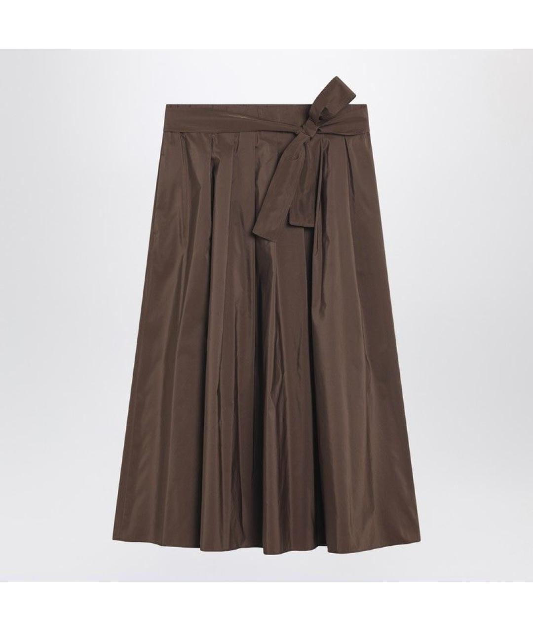 WEEKEND MAX MARA Коричневая полиэстеровая юбка миди, фото 3