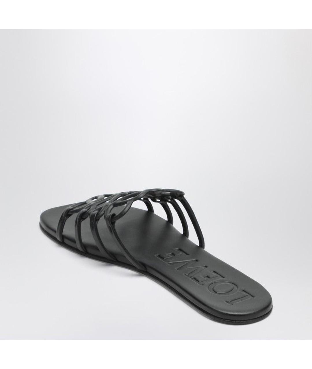 LOEWE Черные кожаные сандалии, фото 3
