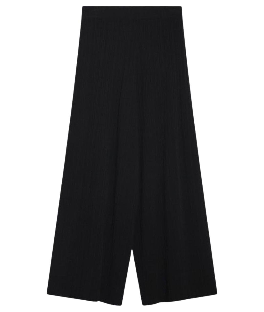 WEEKEND MAX MARA Черные вискозные брюки широкие, фото 1