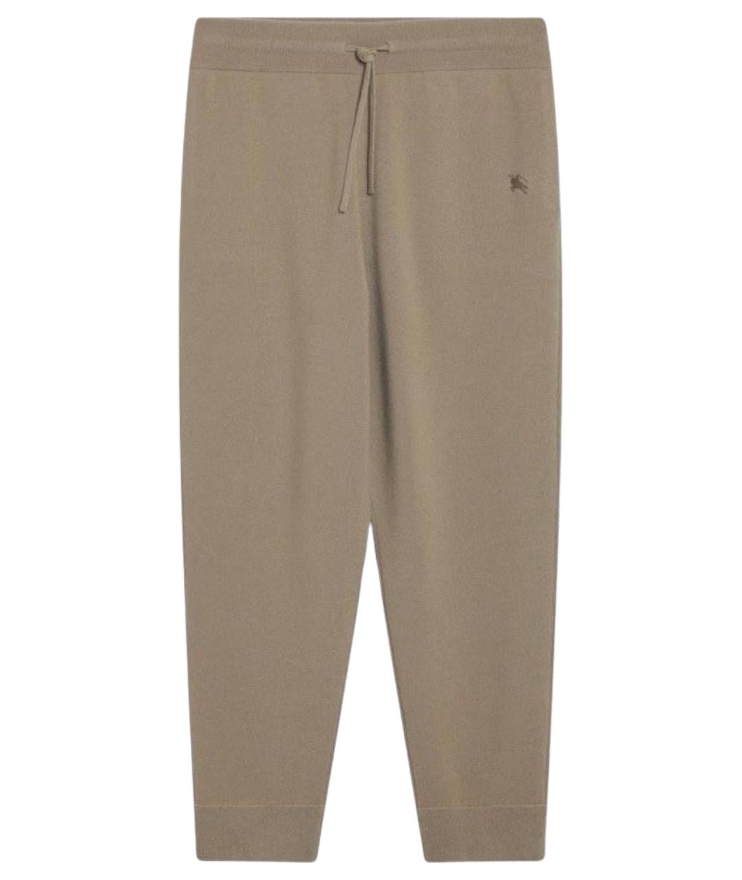 BURBERRY Бежевые кашемировые спортивные брюки и шорты, фото 1