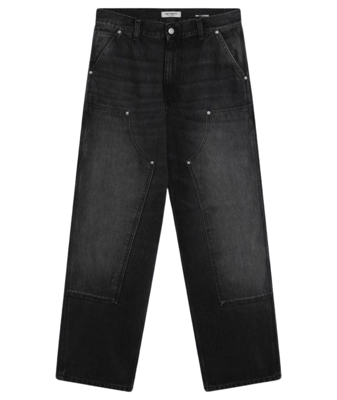 CARHARTT WIP Черные хлопковые прямые брюки, фото 1