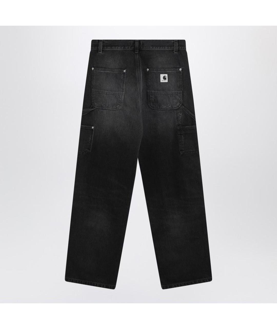 CARHARTT WIP Черные хлопковые прямые брюки, фото 2