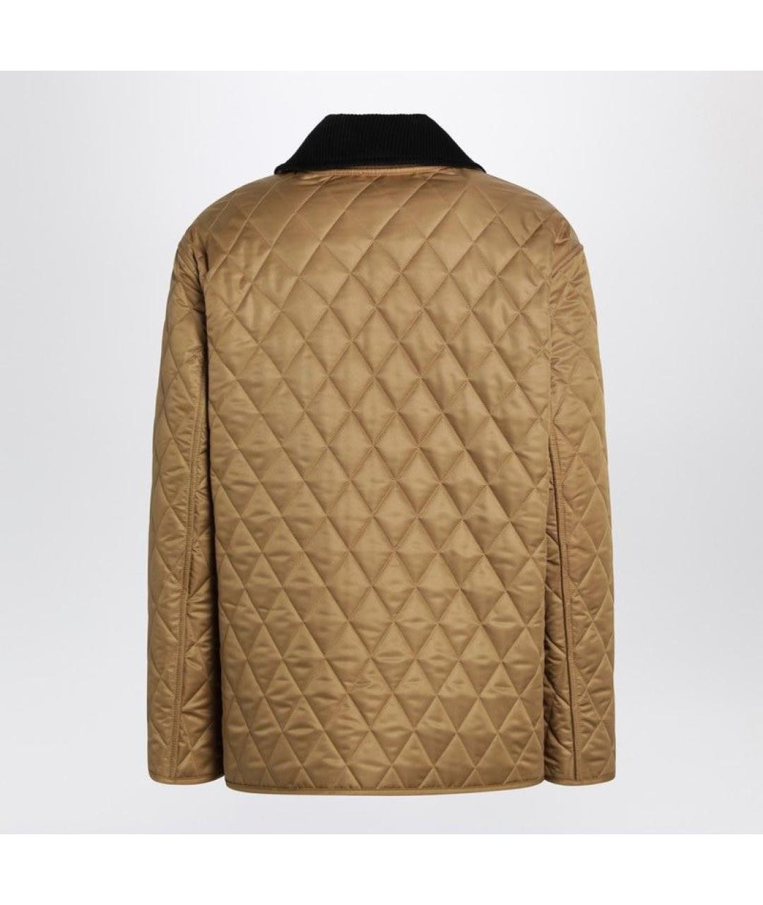 BURBERRY Бежевая полиэстеровая куртка, фото 2
