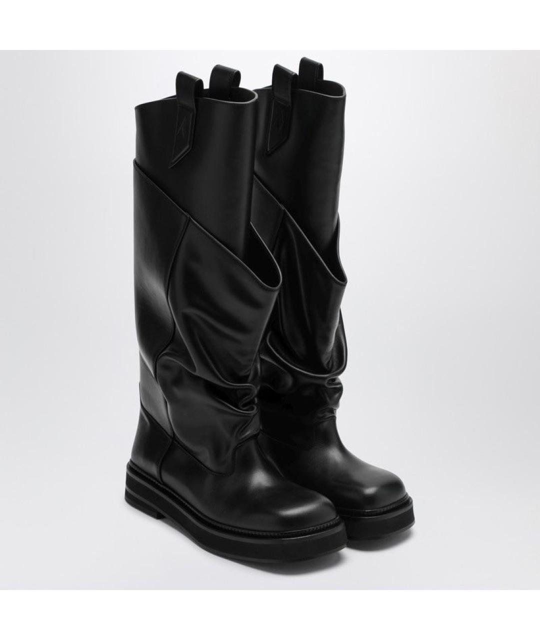 THE ATTICO Черные кожаные сапоги, фото 2