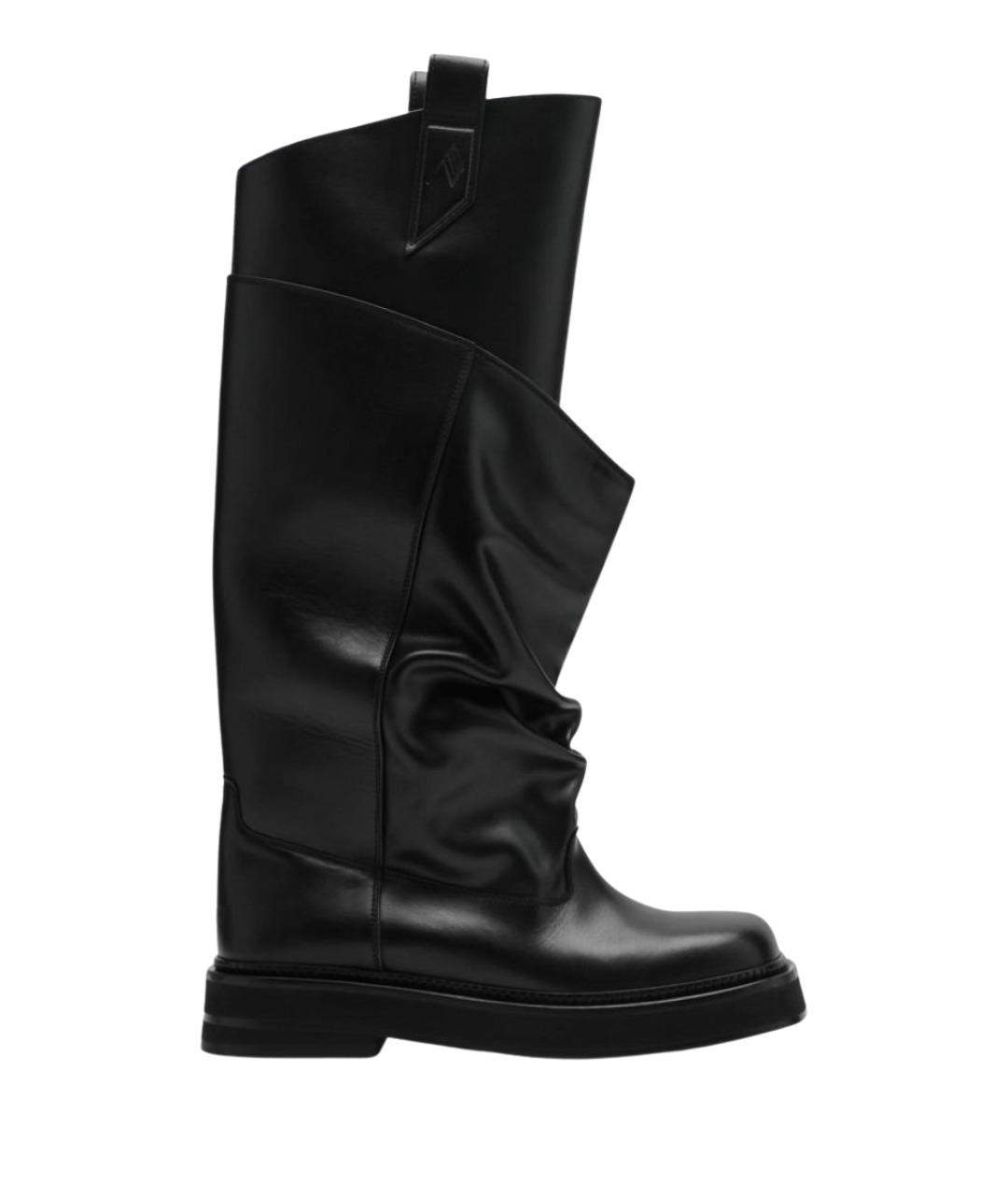 THE ATTICO Черные кожаные сапоги, фото 1
