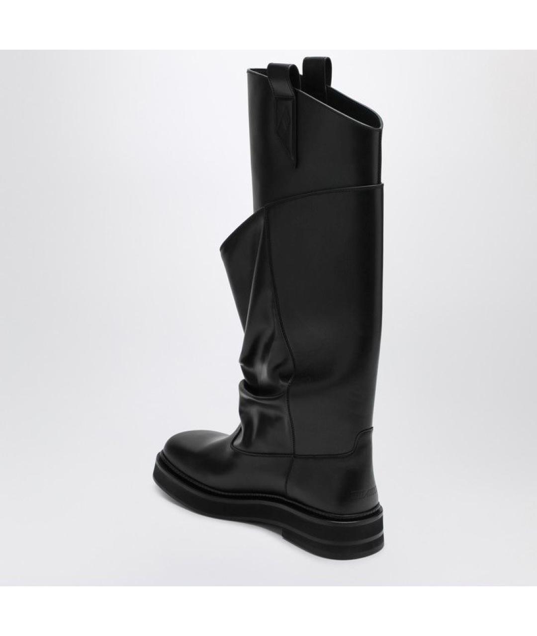 THE ATTICO Черные кожаные сапоги, фото 3