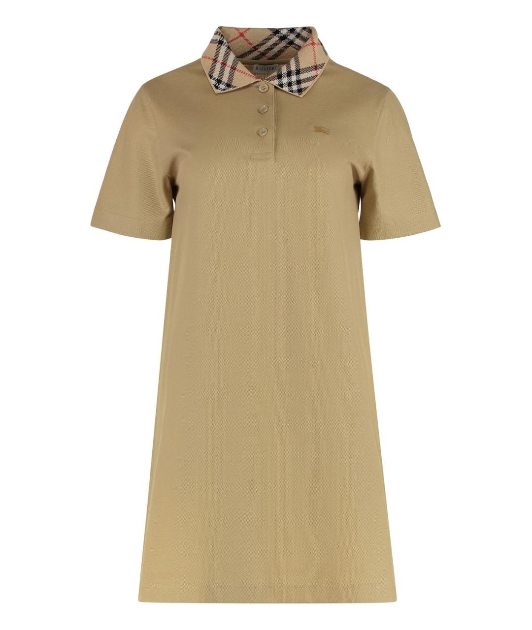 BURBERRY Бежевое хлопковое повседневное платье, фото 1