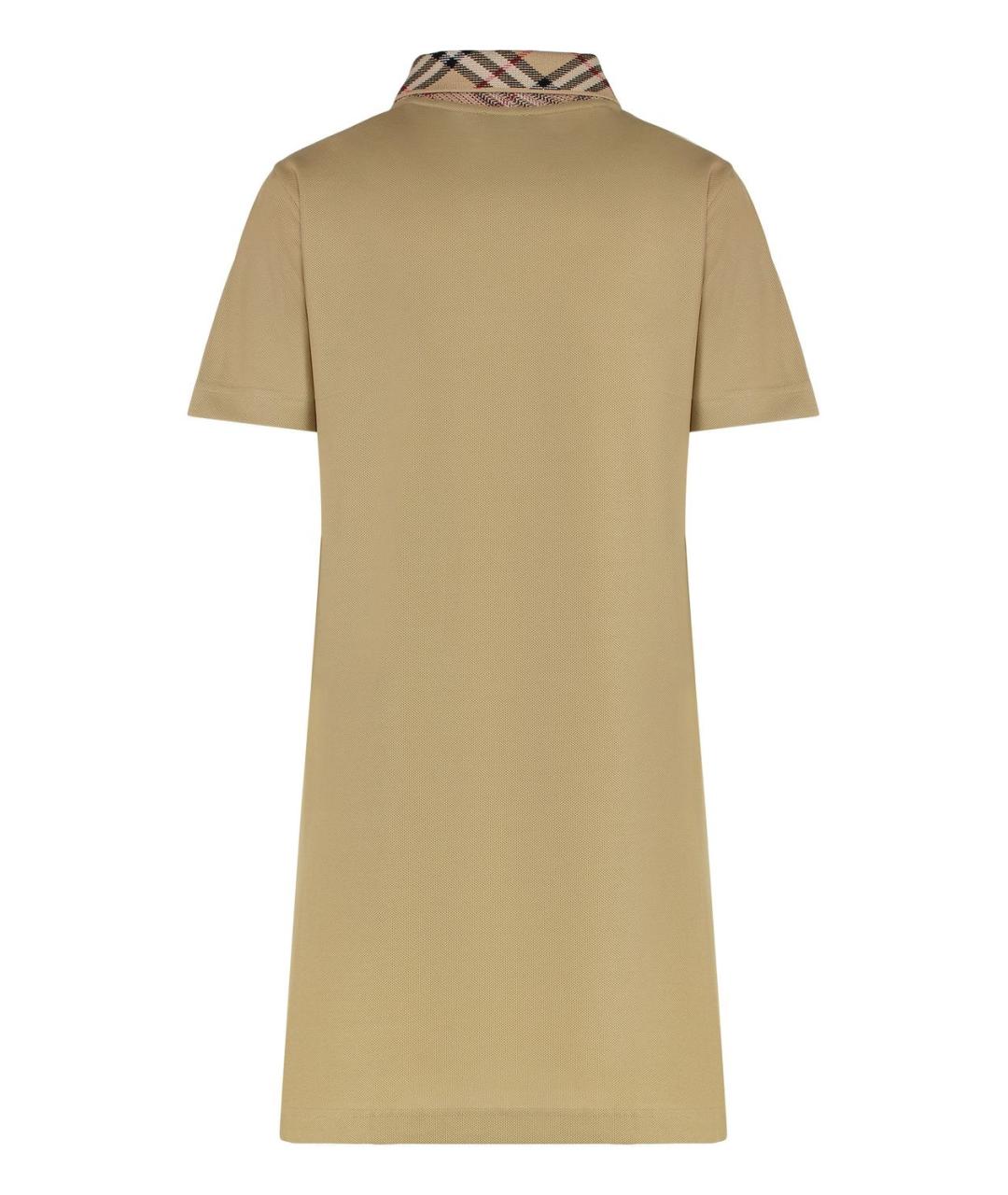 BURBERRY Бежевое хлопковое повседневное платье, фото 2