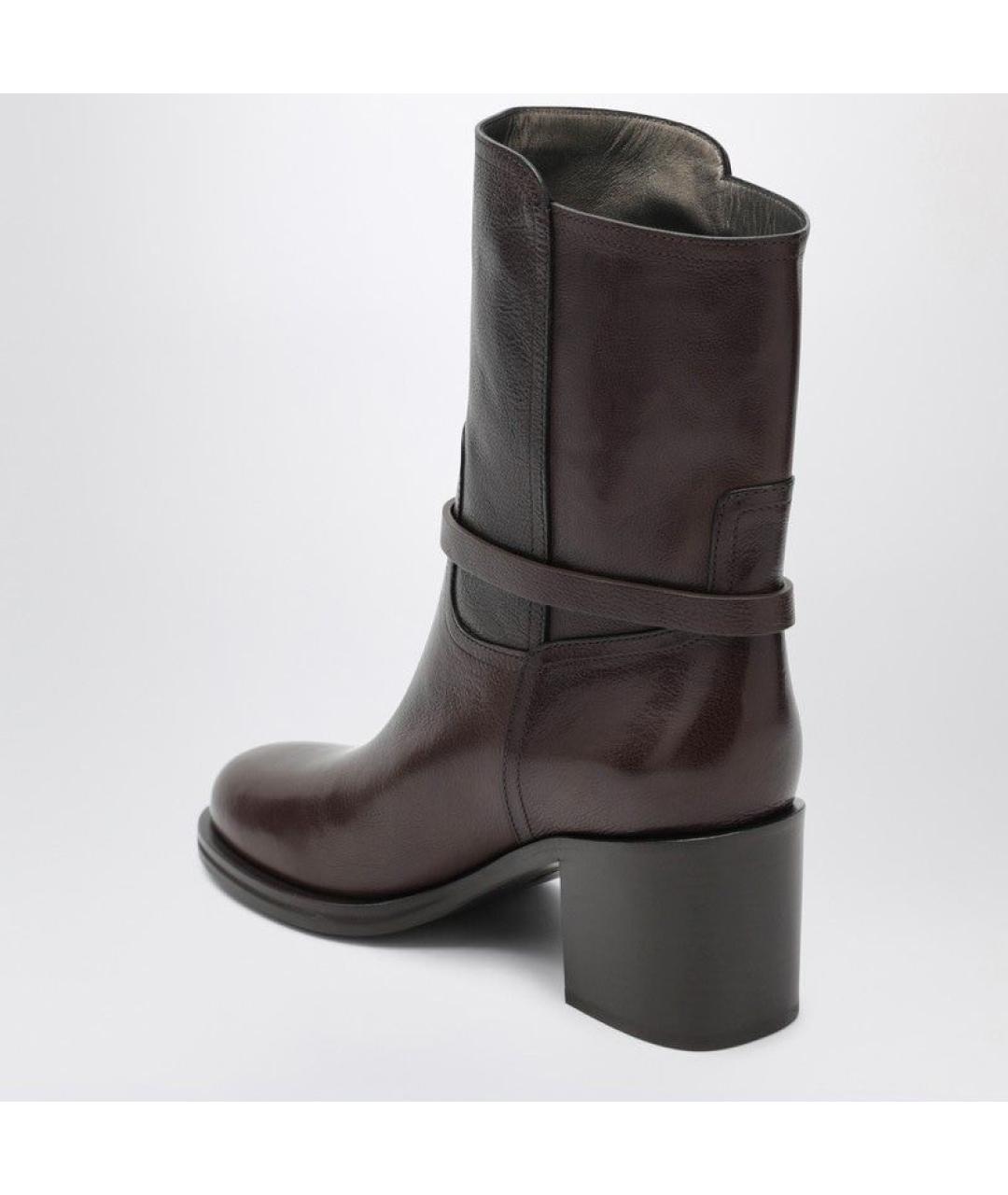 BRUNELLO CUCINELLI Коричневые кожаные сапоги, фото 3