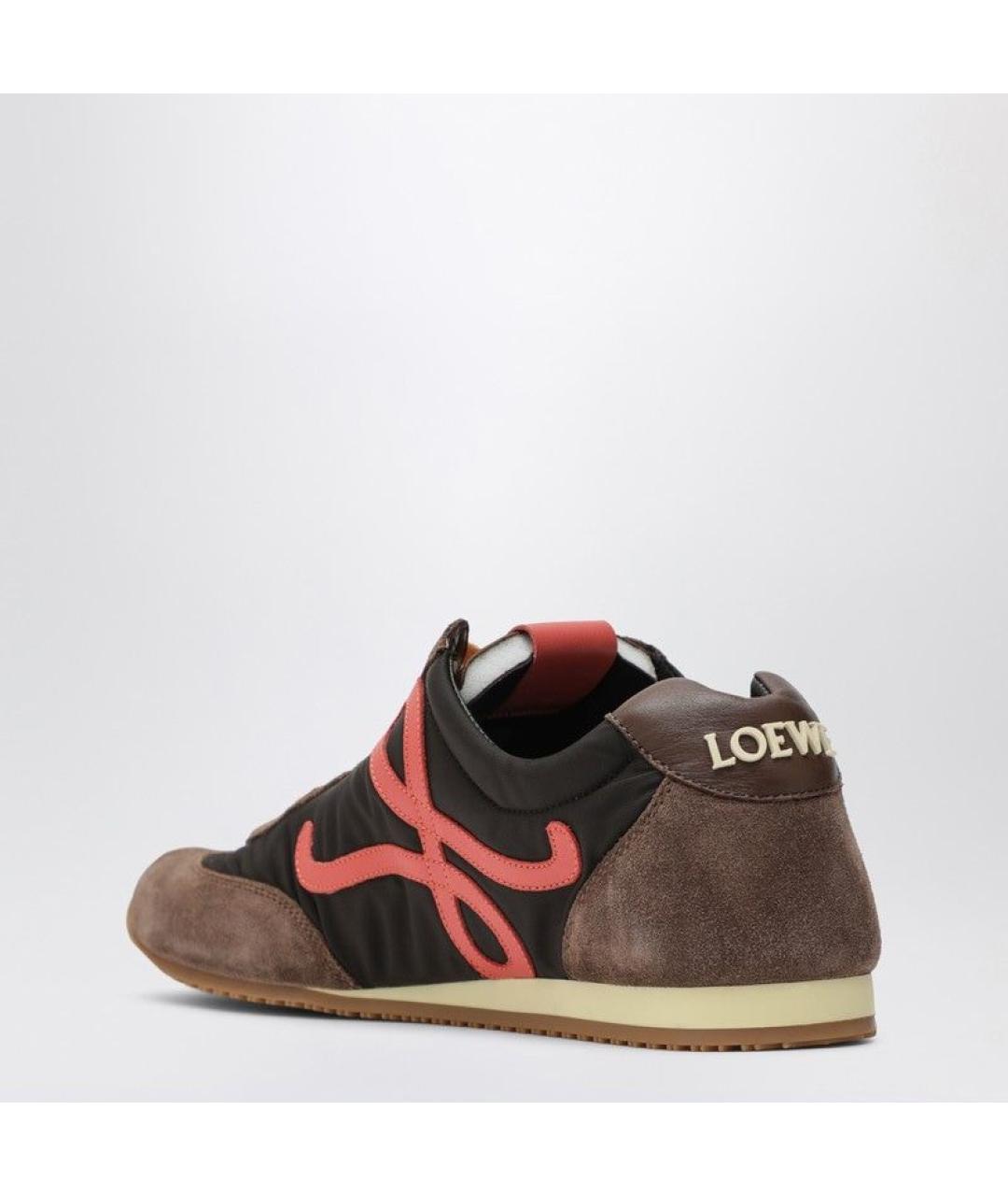 LOEWE Коричневые замшевые кроссовки, фото 3
