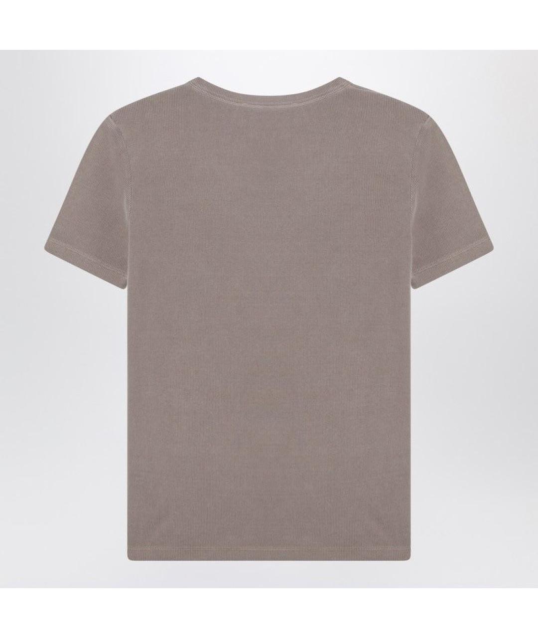 WEEKEND MAX MARA Коричневая хлопковая футболка, фото 2