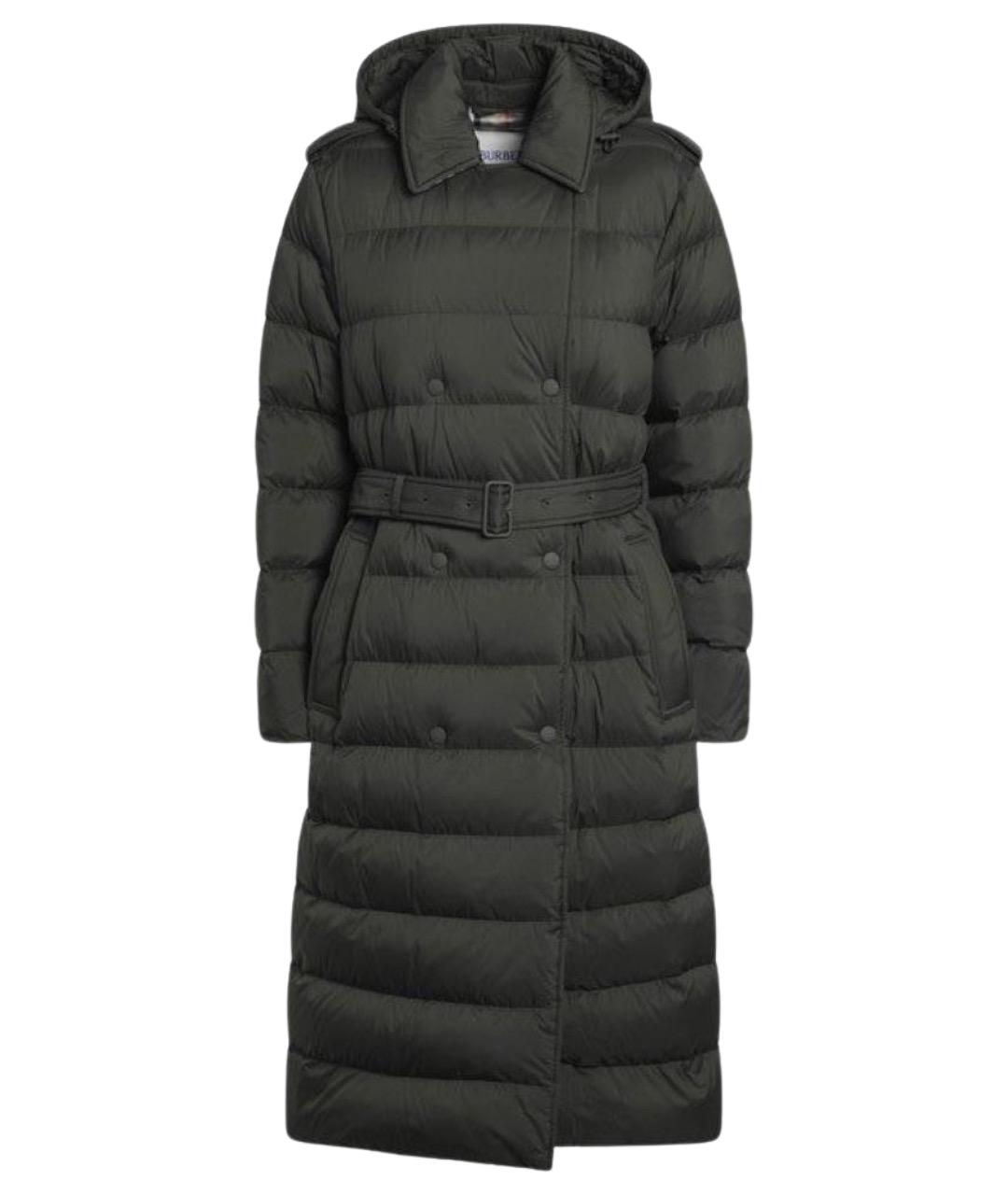 BURBERRY Зеленые полиэстеровое пальто, фото 1