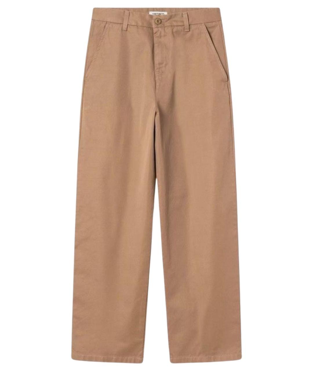 CARHARTT WIP Бежевые хлопковые прямые брюки, фото 1